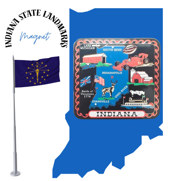 Indiana State Magnet Brass - Picture 2 of 2